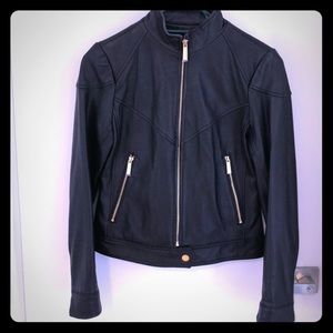 Michael Kors Black Leather Jacket Size XS
